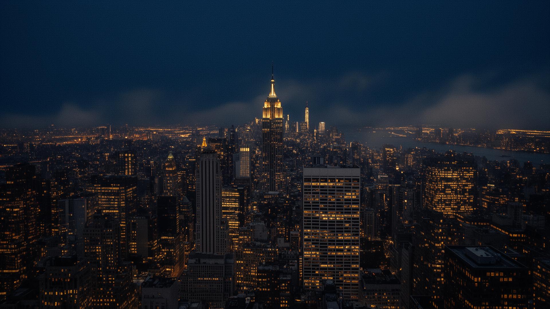 New York skyline at twilight
